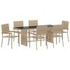 vidaXL Conjunto de Comedor de Jard&iacute;n 7 uds. Beige rat&aacute;n sint&eacute;tico
