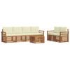 vidaXL Conjunto de sof&aacute;s de exterior 7 uds. Natural y Crema