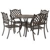 vidaXL Conjunto de Comedor de Jard&iacute;n 5 uds. Bronce Aluminio