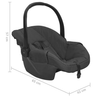 vidaXL Sillita de coche para bebés gris antracita 42x65x57 cm