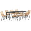 vidaXL Conjunto de Comedor de Jard&iacute;n 9 uds. Marr&oacute;n