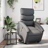 vidaXL Sillón reclinable de masaje de pie cuero artificial gris