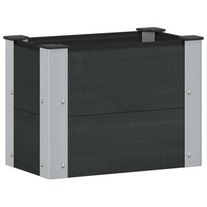 vidaXL Arriate elevado Negro 50 x 30 x 36 cm WPC y Aluminio