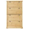 vidaXL Mueble zapatero Corona madera maciza de pino 99x32x163,5 cm