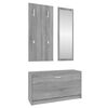 vidaXL Set de mueble zapatero 3 en 1 madera contrachapada gris Sonoma