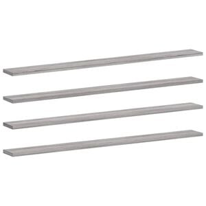 vidaXL Estantes pared 4 uds madera ingenier&iacute;a gris Sonoma 100x10x1,5cm