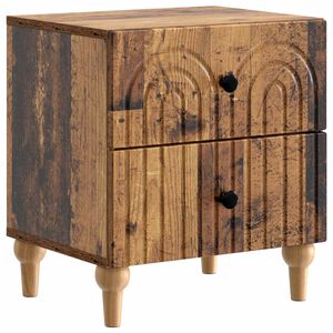 vidaXL Armario de Noche con caj&oacute;n Madera envejecida 43 x 34,5 x 48 cm