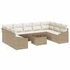 vidaXL Conjunto de sof&aacute;s de jard&iacute;n 9 uds. Beige y Crema