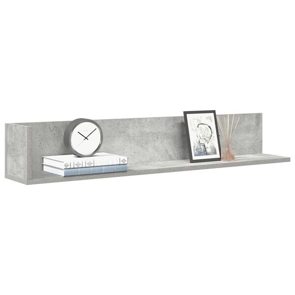 vidaXL Estantes de pared 2 uds madera gris hormig&oacute;n 100x16,5x16,5 cm