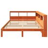 vidaXL Cama con estanter&iacute;a sin colch&oacute;n madera maciza marr&oacute;n 140x190 cm