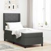 vidaXL Cama tipo Box Spring con colch&oacute;n Gris oscuro 90 x 190 cm tela