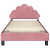 vidaXL Cama para ni&ntilde;os con cabecero Rosa 90 x 200 cm Terciopelo