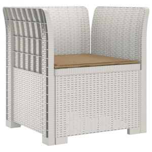 vidaXL Sill&oacute;n Individual con Coj&iacute;n Apariencia de Ratan PP Blanco