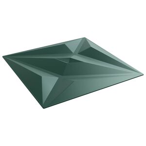 vidaXL Paneles de pared 12 uds. 50 x 50 cm Verde Estrella Espuma XPS