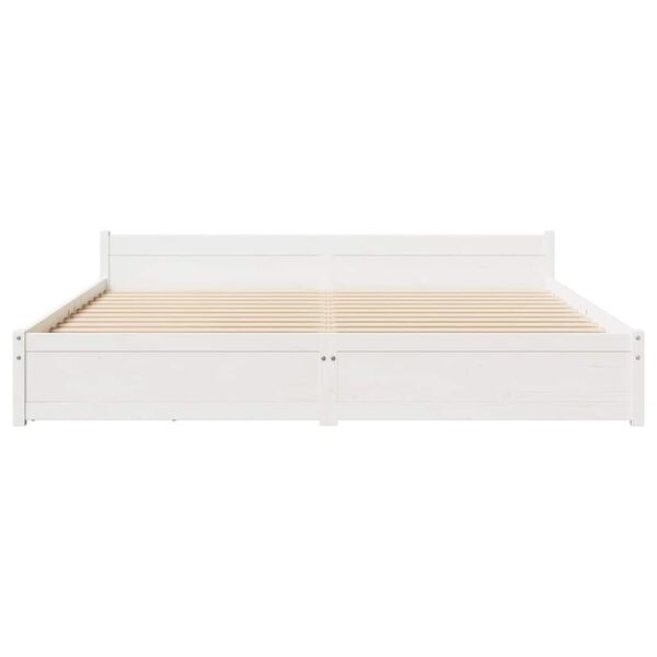 vidaXL Cama sin colch&oacute;n madera maciza de pino blanca 180x200 cm