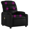 vidaXL Sill&oacute;n reclinable de masaje en piel sint&eacute;tica negra