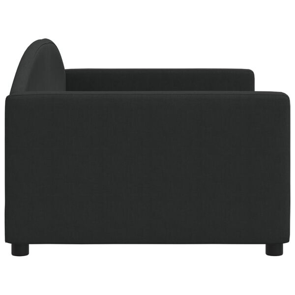 vidaXL Sof&aacute; cama sin colch&oacute;n tela negro 90x190 cm