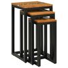 vidaXL Mesa Nido 3 uds. Marr&oacute;n Madera de teca maciza