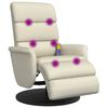 vidaXL Sillón reclinable masaje con reposapiés cuero sintético crema