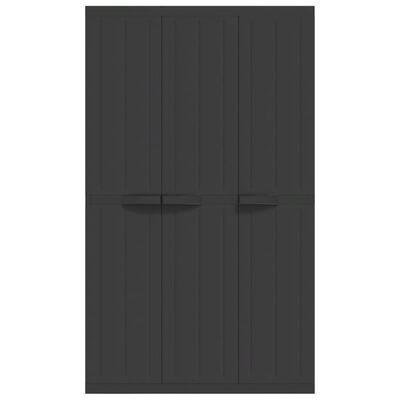 vidaXL Armario de almacenaje exterior PP negro 65x37x165 cm