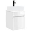 vidaXL Vanidad con lavabo de pared Blanco Brillante 39 x 41 x 62,5 cm