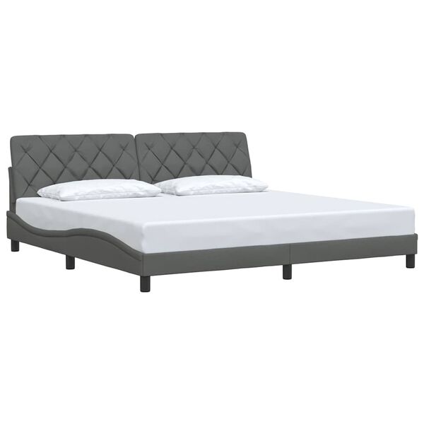 vidaXL Estructura de cama sin colch&oacute;n tela gris oscuro 200x200 cm