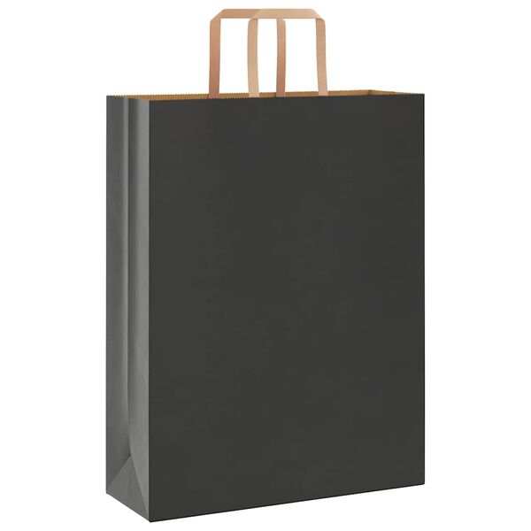 vidaXL Bolsas de papel con asas 50 uds negra 32x12x42 cm