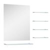 vidaXL Espejo de pared con 5 estantes plateado 50x60 cm