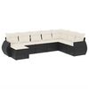 vidaXL Set de sof&aacute;s de jard&iacute;n 8 piezas y cojines rat&aacute;n sint&eacute;tico negro