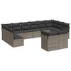 vidaXL Set de sof&aacute;s de jard&iacute;n 12 pzas con cojines rat&aacute;n sint&eacute;tico gris