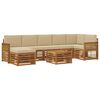 vidaXL Conjunto de sof&aacute;s de exterior 7 uds. Natural