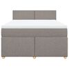 vidaXL Cama box spring con colch&oacute;n tela gris taupe 160x200 cm