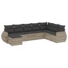 vidaXL Set de sof&aacute;s de jard&iacute;n 8 pzas y cojines rat&aacute;n sint&eacute;tico gris