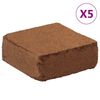 vidaXL Bloques de fibra de coco 5 uds 5 kg cada uno 25 kg total