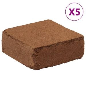 vidaXL Bloques de fibra de coco 5 uds 5 kg cada uno 25 kg total