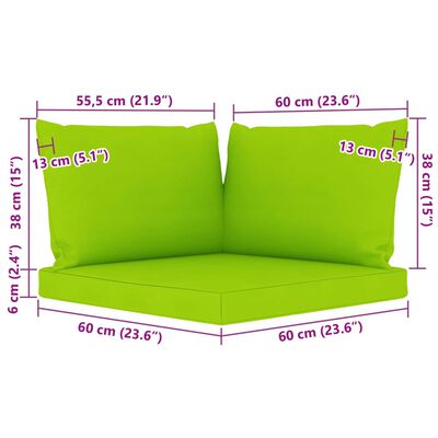 vidaXL Juego de muebles de jardín 6 piezas con cojines verde lima
