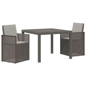 vidaXL Conjunto de Comedor de Jard&iacute;n 3 uds. Gris Claro PP