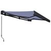 vidaXL Toldo de carrete manual azul y blanco 350x250 cm