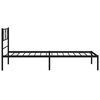 vidaXL Estructura cama sin colch&oacute;n con cabecero metal negro 90x200 cm