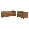 vidaXL Sof&aacute;s Chesterfield de 2 y 3 plazas marr&oacute;n