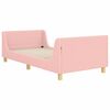 vidaXL Cama para ni&ntilde;os con cabecero Rosa 90 x 190 cm Tela de Oveja