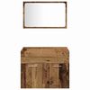 vidaXL Juego de muebles de ba&ntilde;o con puerta 3 pcs Madera envejecida