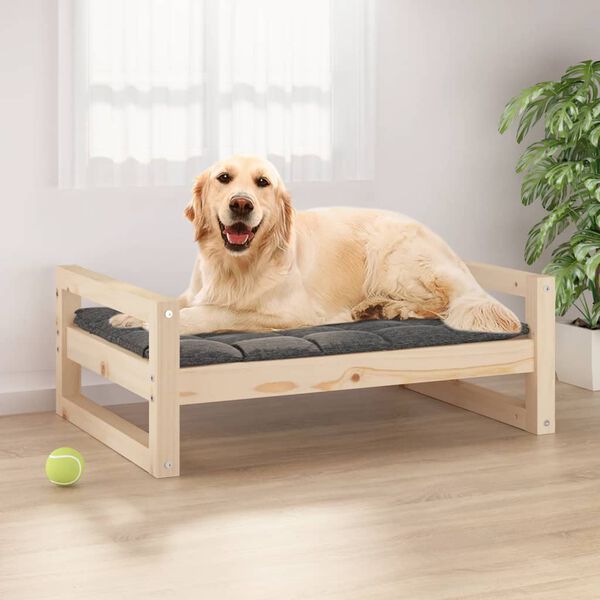 vidaXL Cama para perros madera maciza de pino 75,5x55,5x28 cm