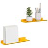 vidaXL Estante flotante 2 pcs Amarillo Mostaza 30 x 9 x 2,5 cm Acero
