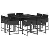 vidaXL Set de comedor de jard&iacute;n 9 pzas y cojines rat&aacute;n sint&eacute;tico negro