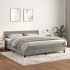 vidaXL Cama box spring con colch&oacute;n terciopelo gris claro 180x200 cm