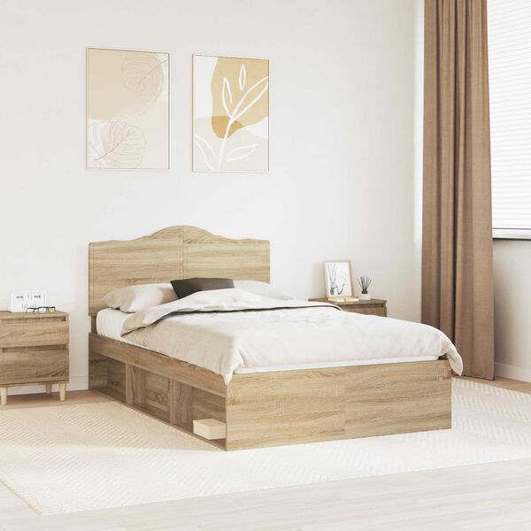vidaXL Estructura de cama Sonoma 120 x 200 cm Madera de pino macizo