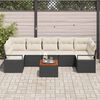 vidaXL Conjunto de sof&aacute; de jard&iacute;n 8 pcs Negro y blanco