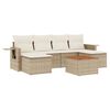 vidaXL Set sof&aacute;s de jard&iacute;n 7 piezas y cojines rat&aacute;n sint&eacute;tico beige