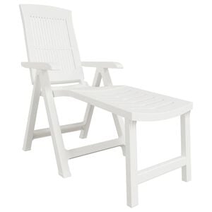 vidaXL Tumbona de pl&aacute;stico blanco